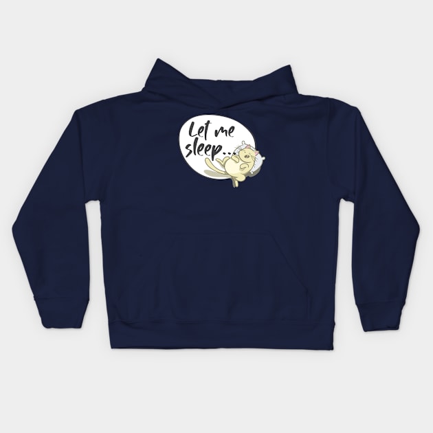 Sleepy Cat Kids Hoodie by Garlicky